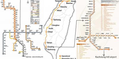 Քարտեզ Տայպեյ արագընթաց երկաթուղու