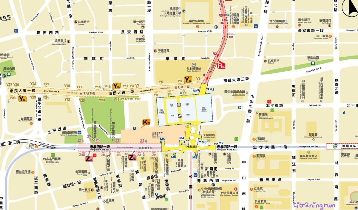 քարտեզ Տայպեյ բացօթյա առեւտրի կենտրոն
