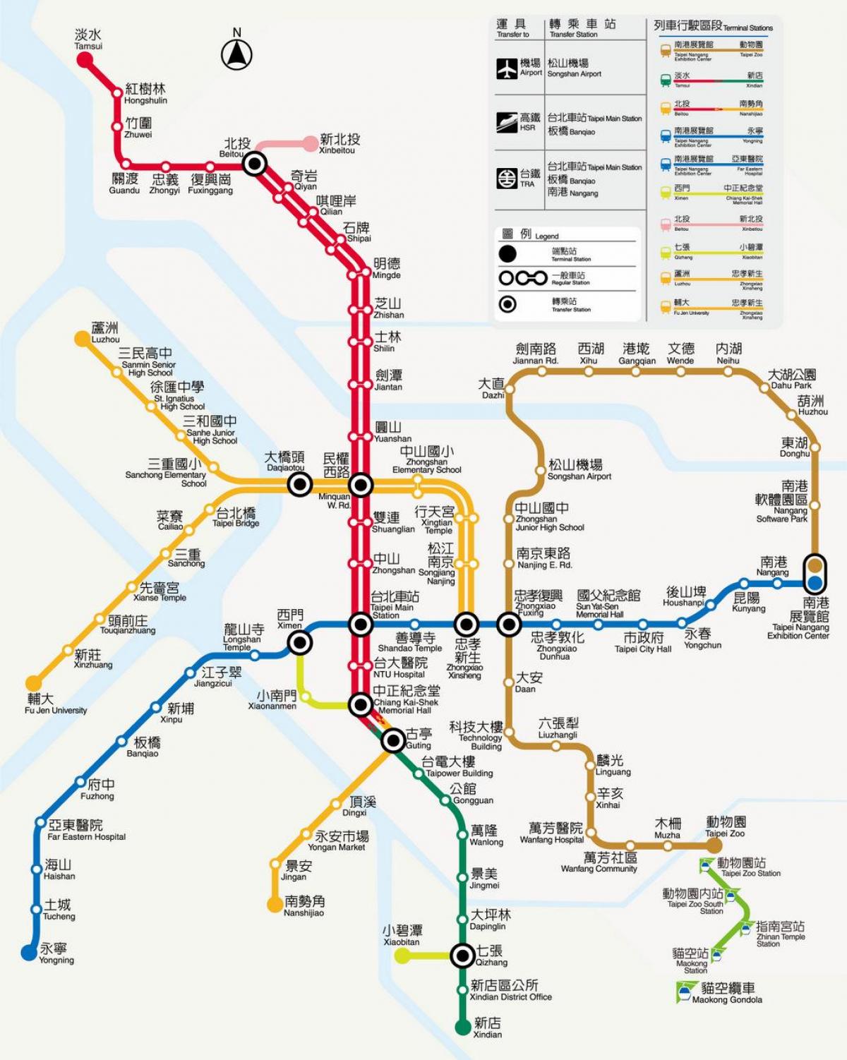 սակագինը քարտեզ Տայպեյ MRT 